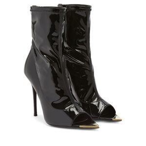 Giuseppe Zanotti Black Patent Leather Heeled Boots